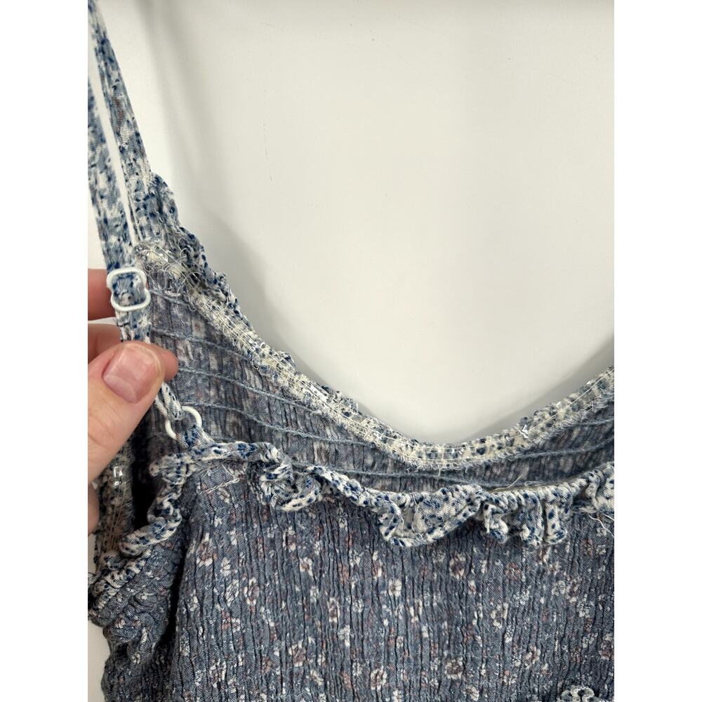 Sim & Sam Blue Floral Fitted Ruffle Mini Dress Size Small - Picture 6 of 7